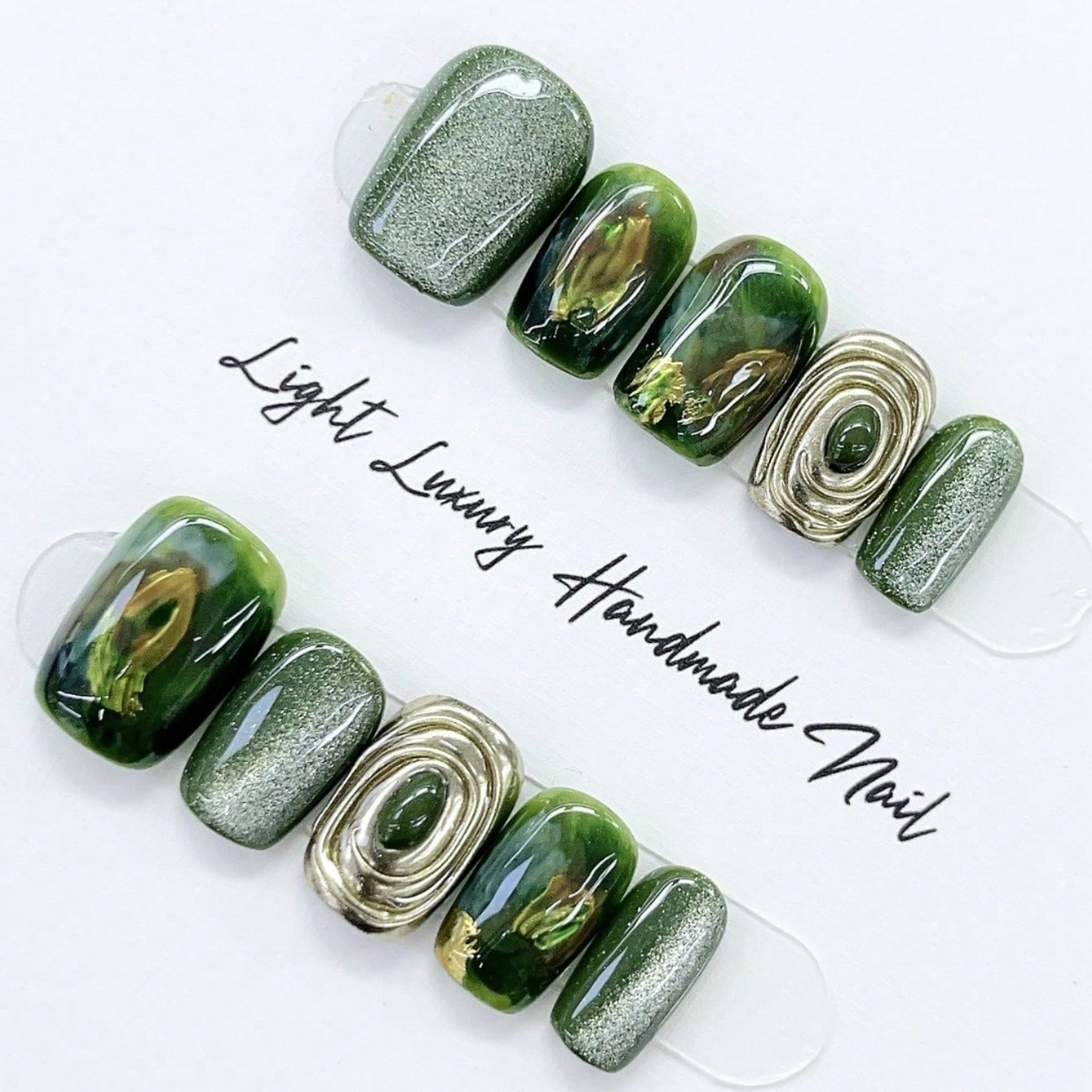 10pcs pure hand pressed short  - Nail Art Gliter reseña y precio