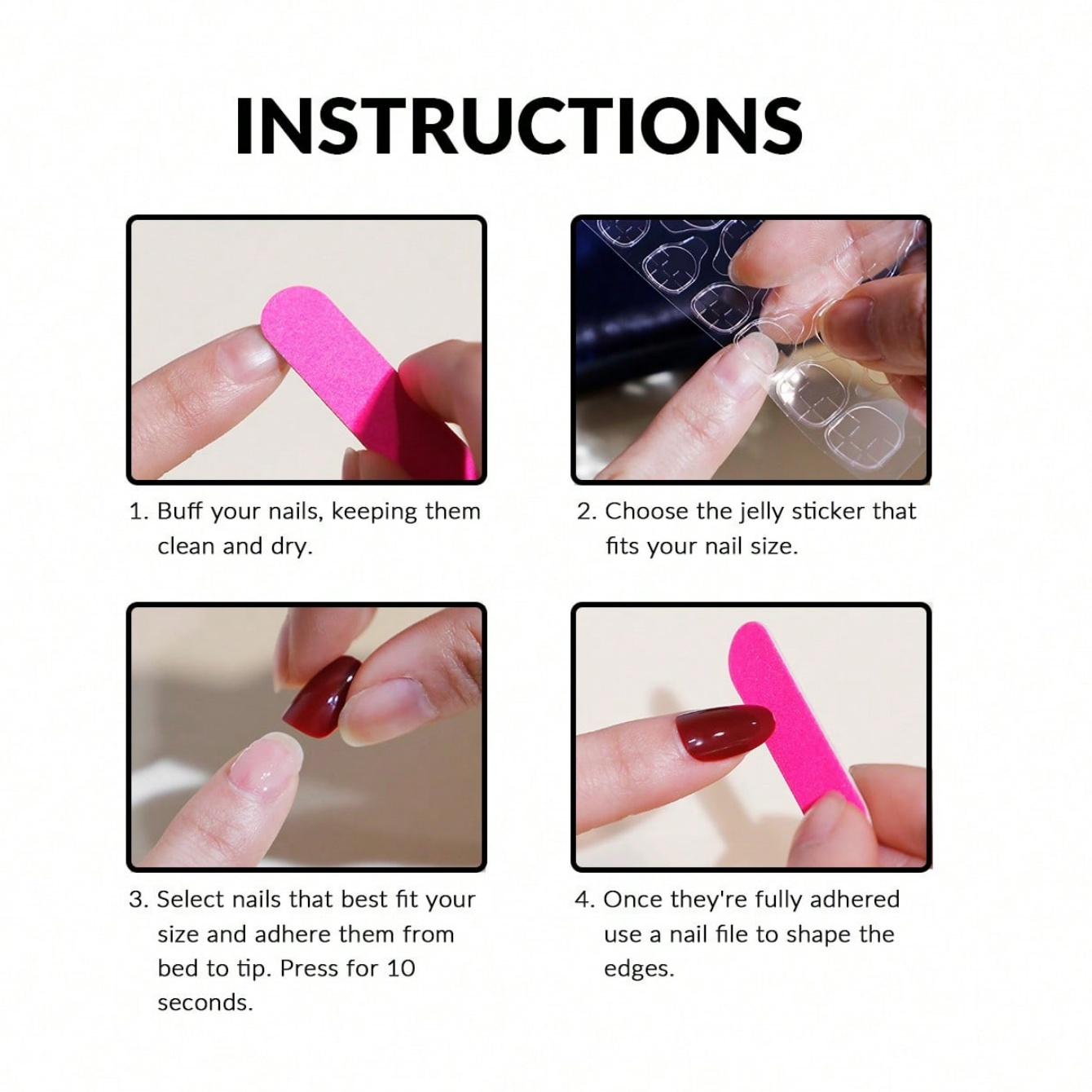 10pcs pure hand pressed short  - Nail Art Gliter reseña y precio